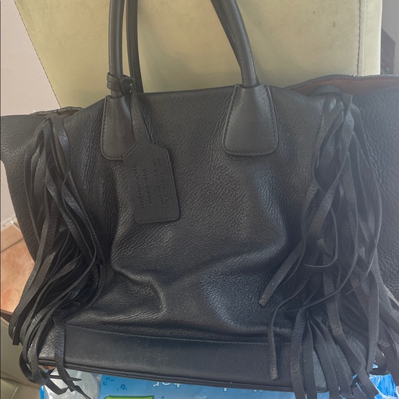Prada Black Leather Tote with Fringe - Picture 5 of 6